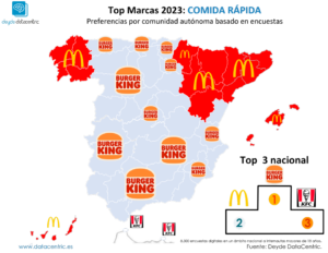 mapa top marcas comidsa rápida en España